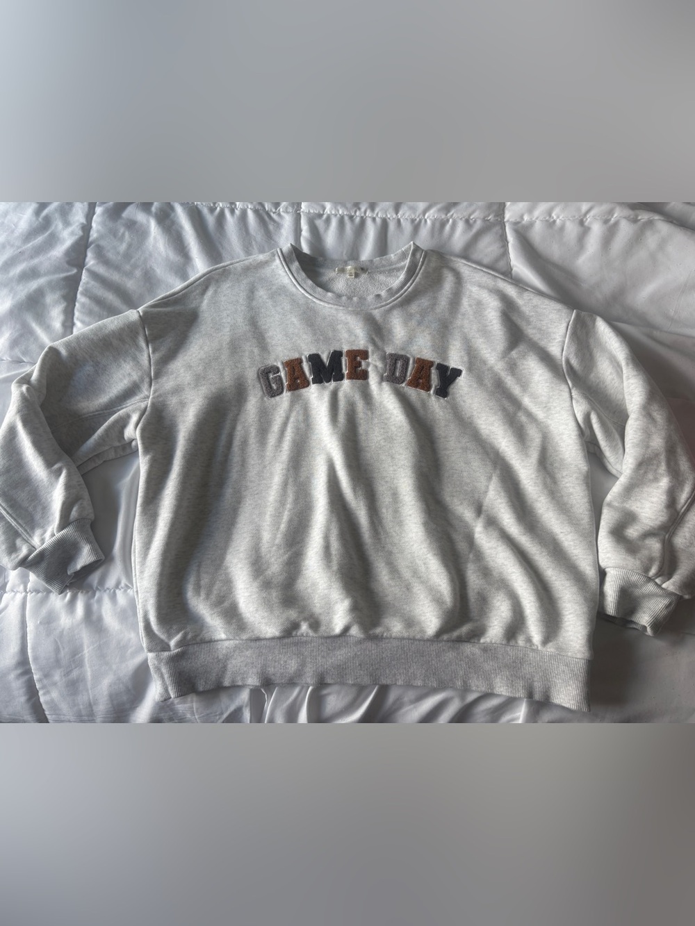 Z Supply Game Day Crewneck Sweatshirt Gray Size Small Oversized